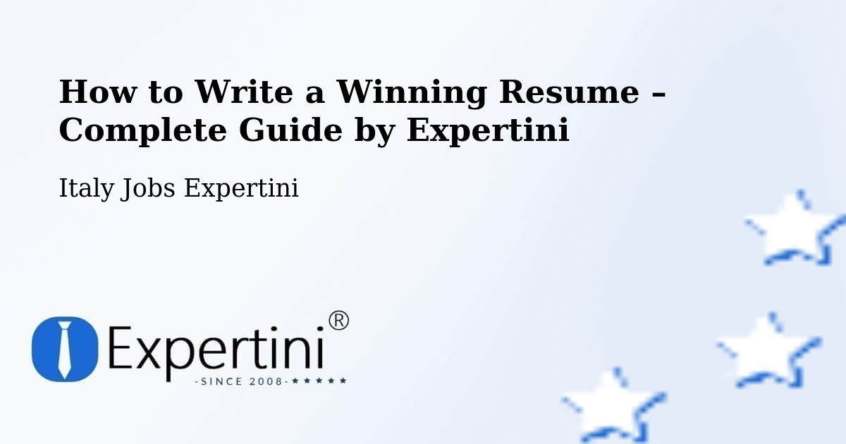 Resume Writing Guide for Job Seekers – Stezzano - Stezzano, Italy Jobs Expertini